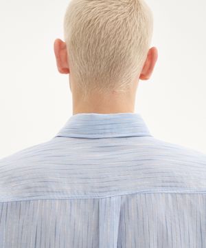 하이퍼 스트라이프 오버 셔츠_블루