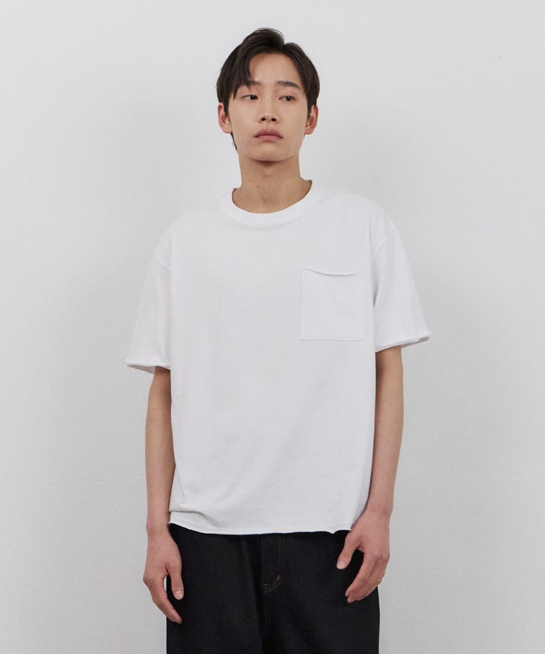컷 오프 크롭 박스 티 (화이트)