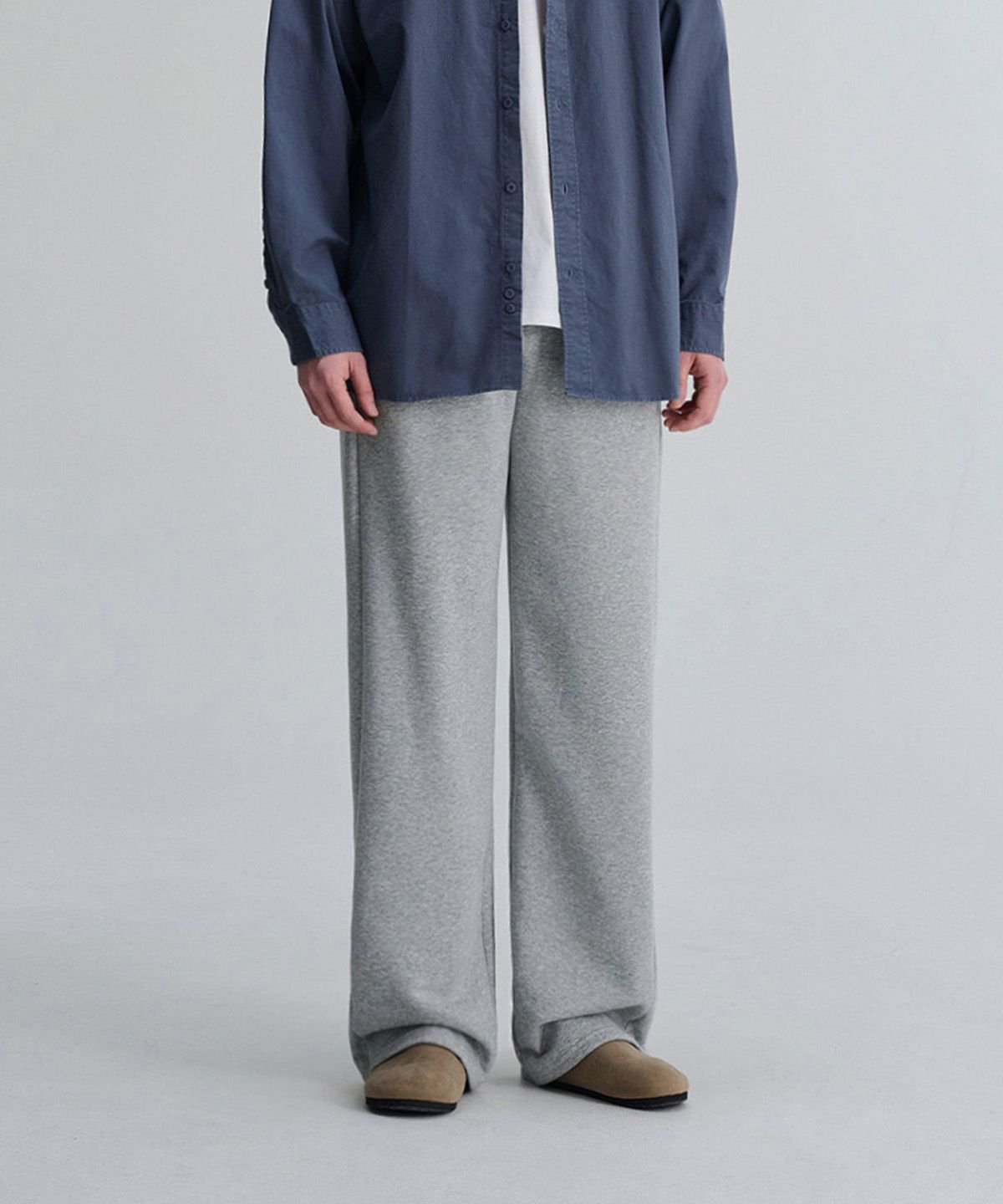 크레드먼스(CREEDMENS) 숏/롱 베이직 와이드 스웨트 팬츠 (Gray)