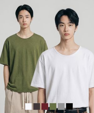 [2PACK] 보이 크롭 U넥 반팔티셔츠 6종 KJST2691