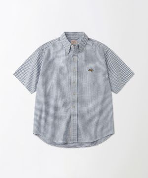 MIGHTY TIGER SEERSUCKER CHECK HALF SHIRT_BLUE CHECK