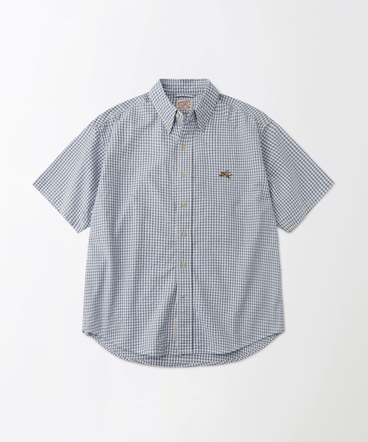 아웃스탠딩(OUTSTANDING) MIGHTY TIGER SEERSUCKER CHECK HALF SHIRT_BLUE CHECK