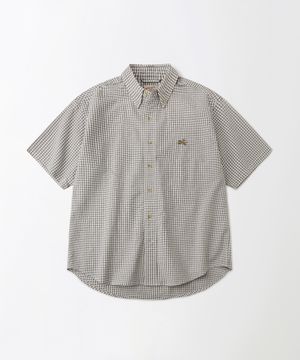 MIGHTY TIGER SEERSUCKER CHECK HALF SHIRT_BROWN CHECK