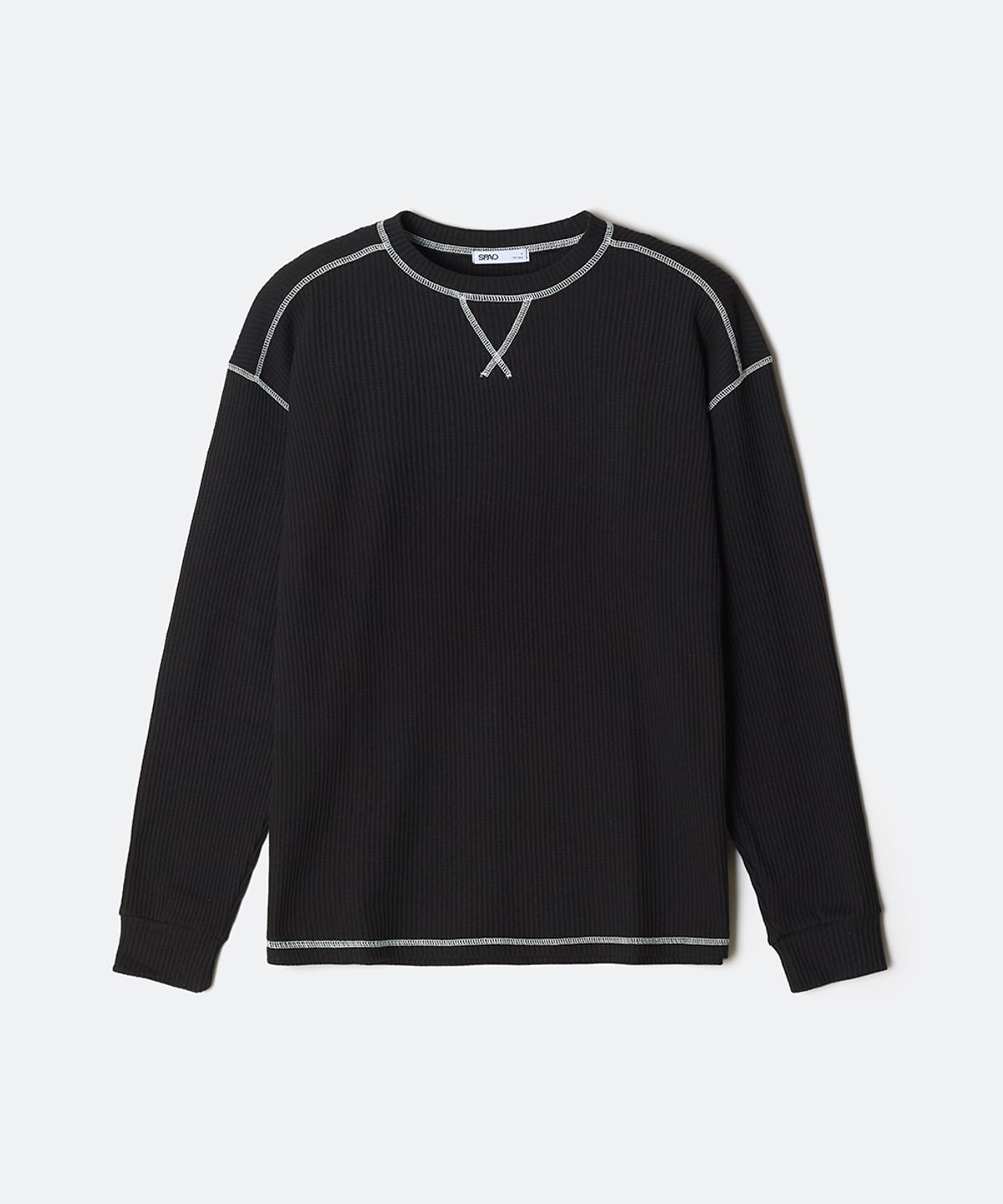 스파오(SPAO) (QR) 와플 스티치 긴팔 티셔츠_SPLWG23C92