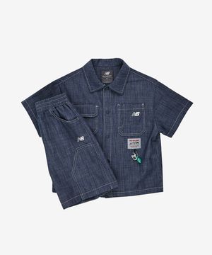 WE GROW TOGETHER  _아동 데님 반팔 셔켓 셋업 NK9YG2402U55