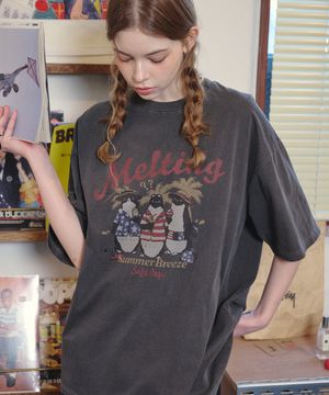 멜팅버디즈 피그먼트 반팔티 스모크블랙