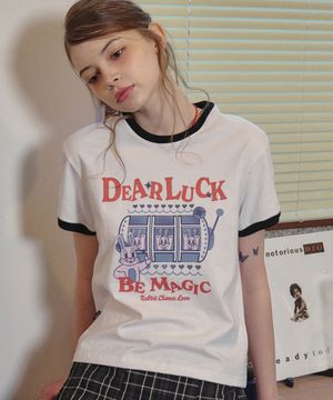 럭키 데이 CROP 링거티 화이트