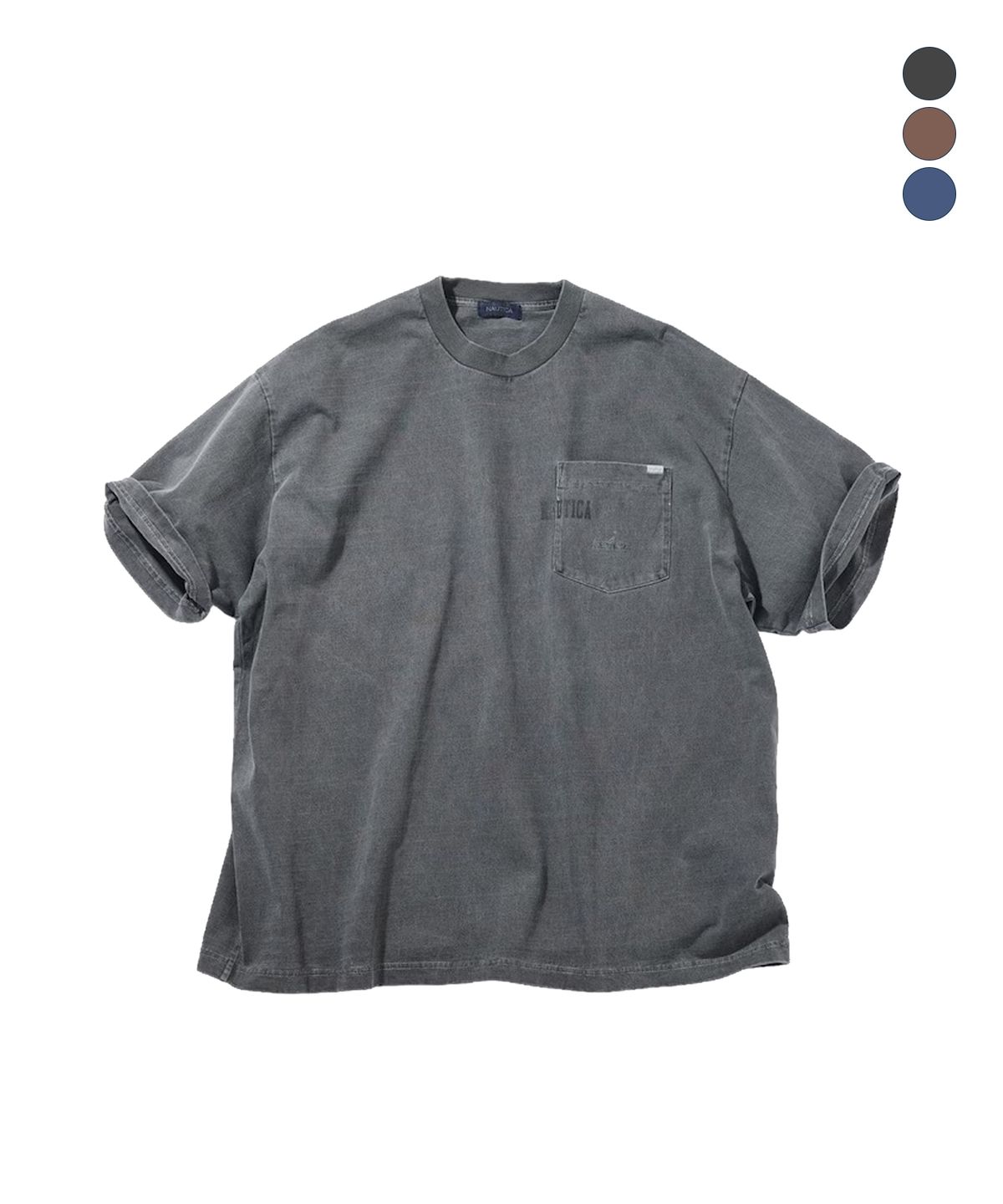 노티카(NAUTICA) 히든 로고 포켓 피그먼트 티셔츠(3colors) JTS5906