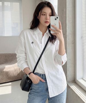 시그니처 자수 코튼 셔츠 49897