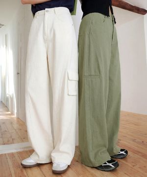 커브절개 와이드 팬츠 711092