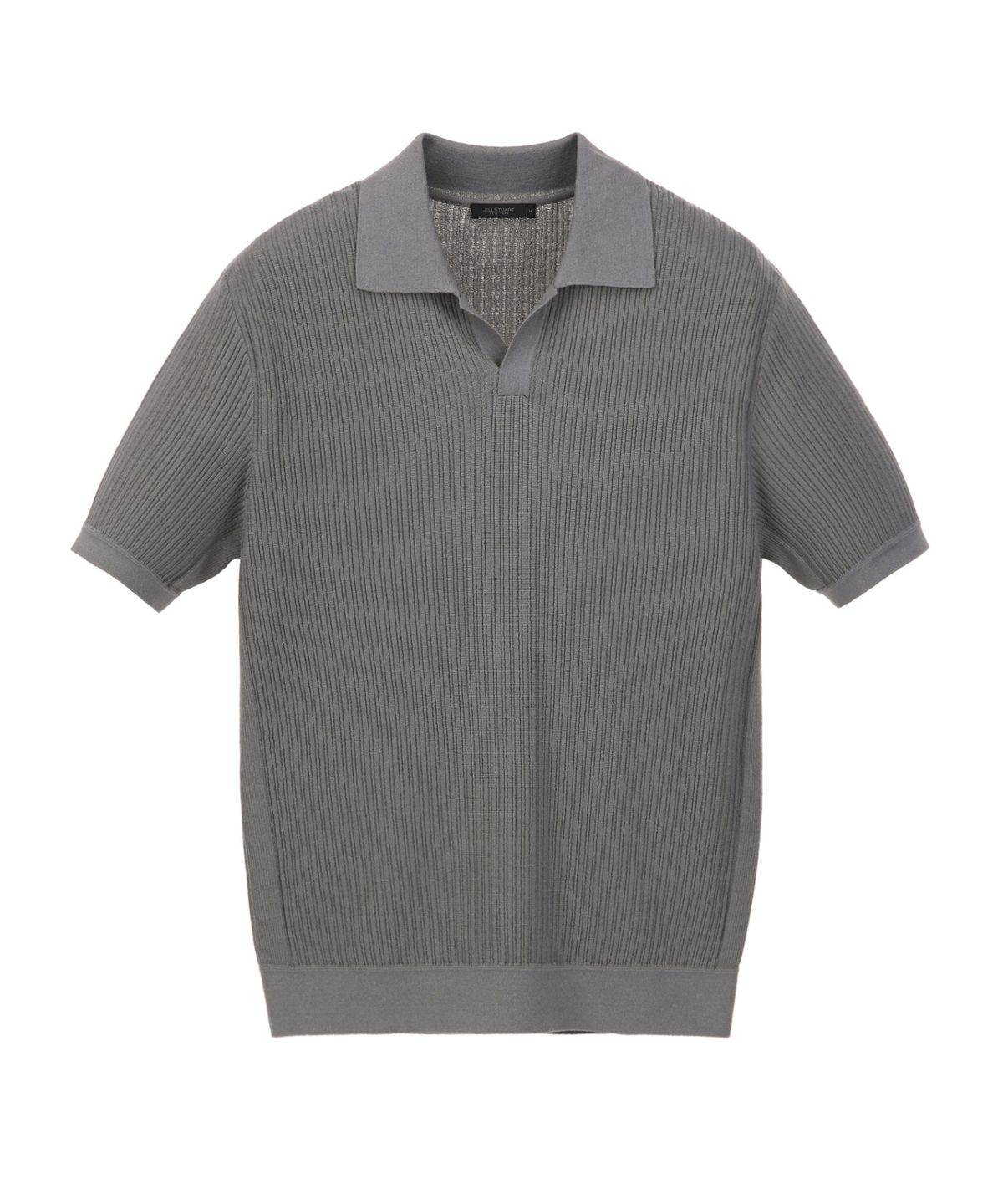 질스튜어트뉴욕 맨(JILLSTUART NEWYORK MEN) 플리츠 오픈카라 니트 - 다크그레이 (JNSW6B602G3)