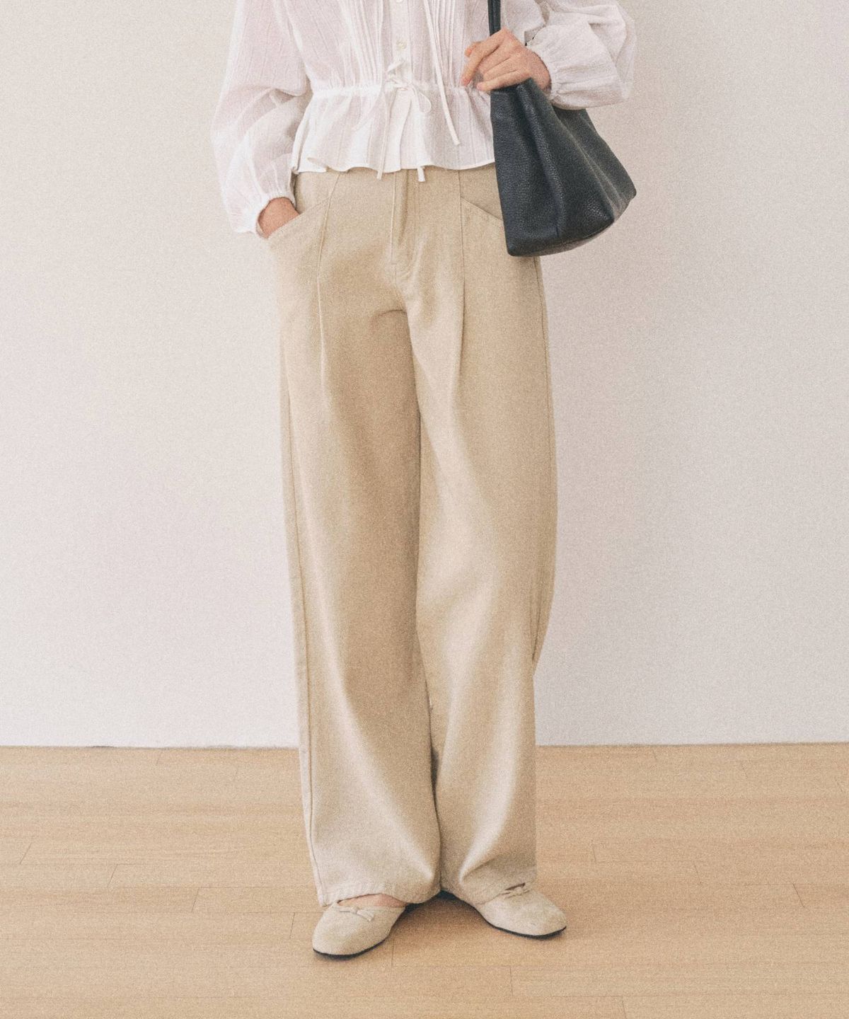 망고매니플리즈(MANGO MANY PLEASE) JETA PINTUCK JEANS_LIGHT BEIGE