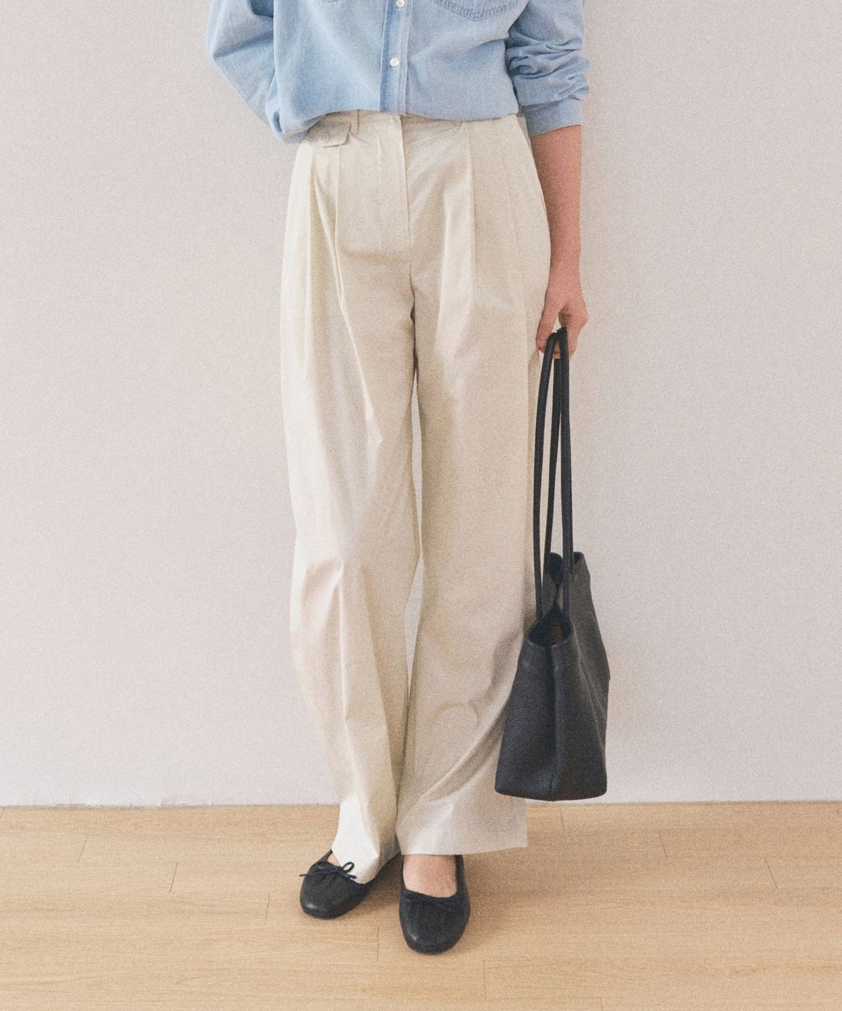 망고매니플리즈(MANGO MANY PLEASE) BONE COTTON PANTS_BUTTER CREAM