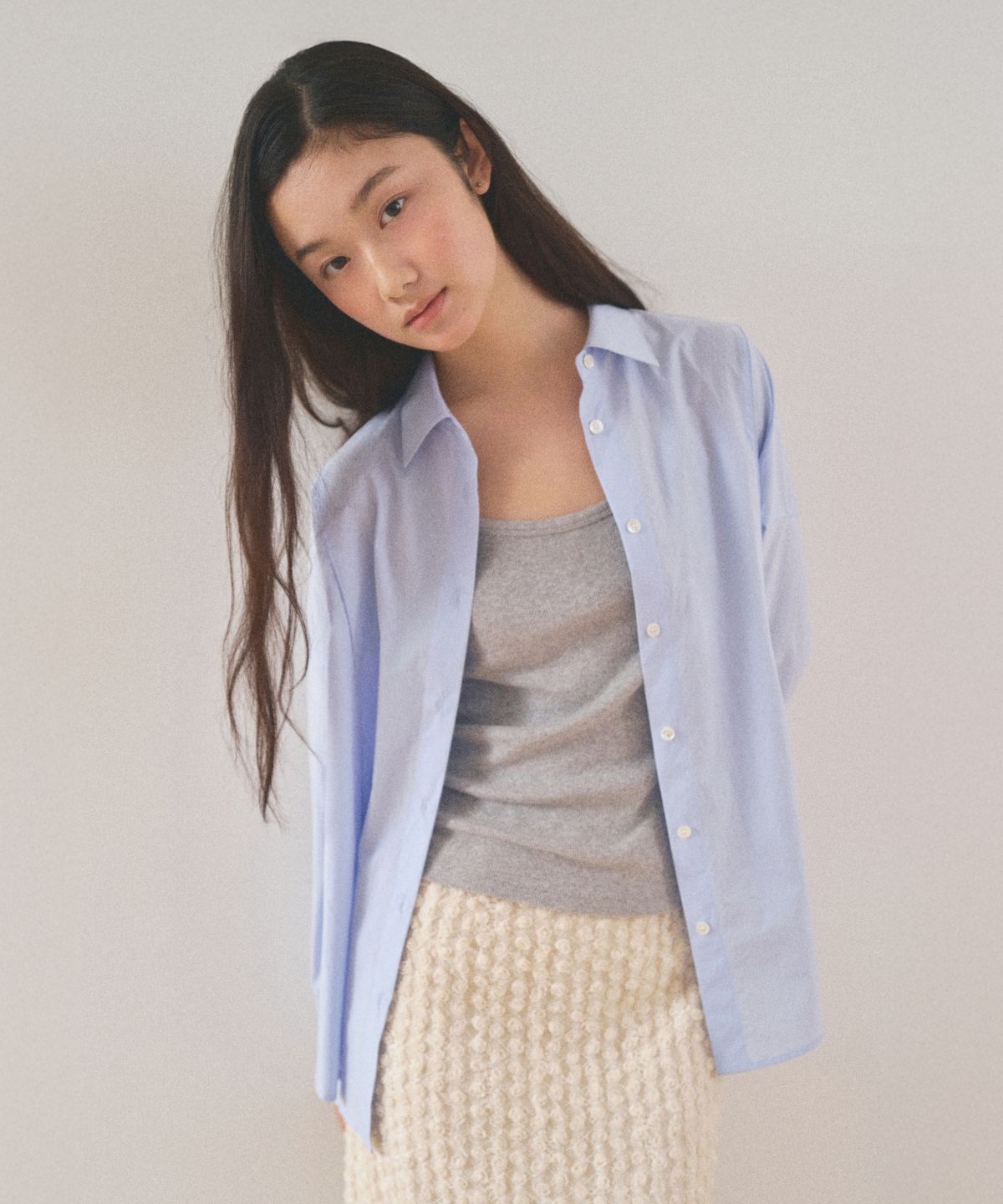 망고매니플리즈(MANGO MANY PLEASE) PEPE WRAP SHIRT_PURE BLUE