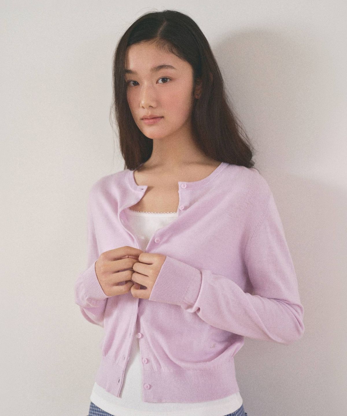 망고매니플리즈(MANGO MANY PLEASE) MOLLI ROUND CARDIGAN_LAVENDER