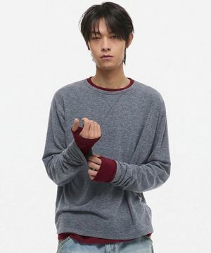 [온플릭xDNSR] 레이어드 보트넥 롱슬리브 그레이/버건디