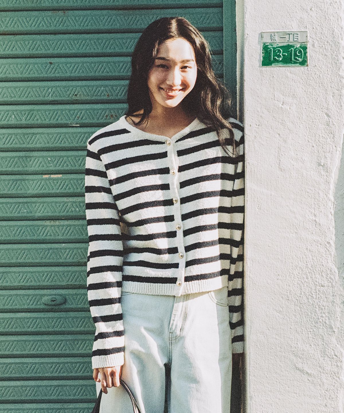 망고매니플리즈(MANGO MANY PLEASE) ERIN BOUCLE CARDIGAN_STRIPE