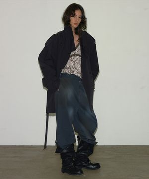 TRENCH HALF SLIT COAT BLACK