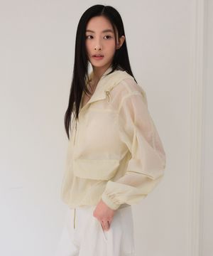 See-through nylon jacket (Beige)