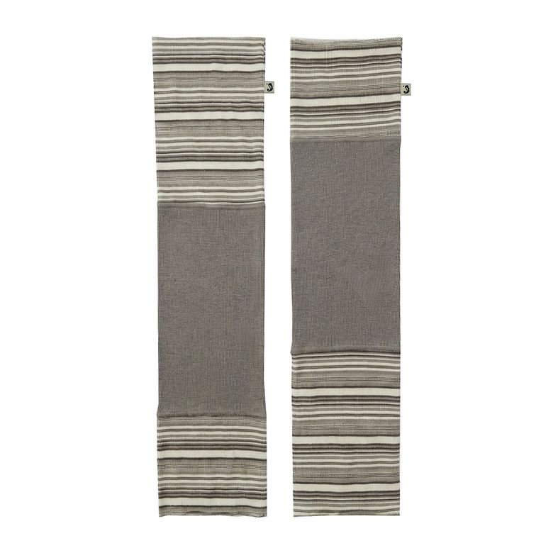 UNBALANCE STRIPE LEG WARMER [BROWN]