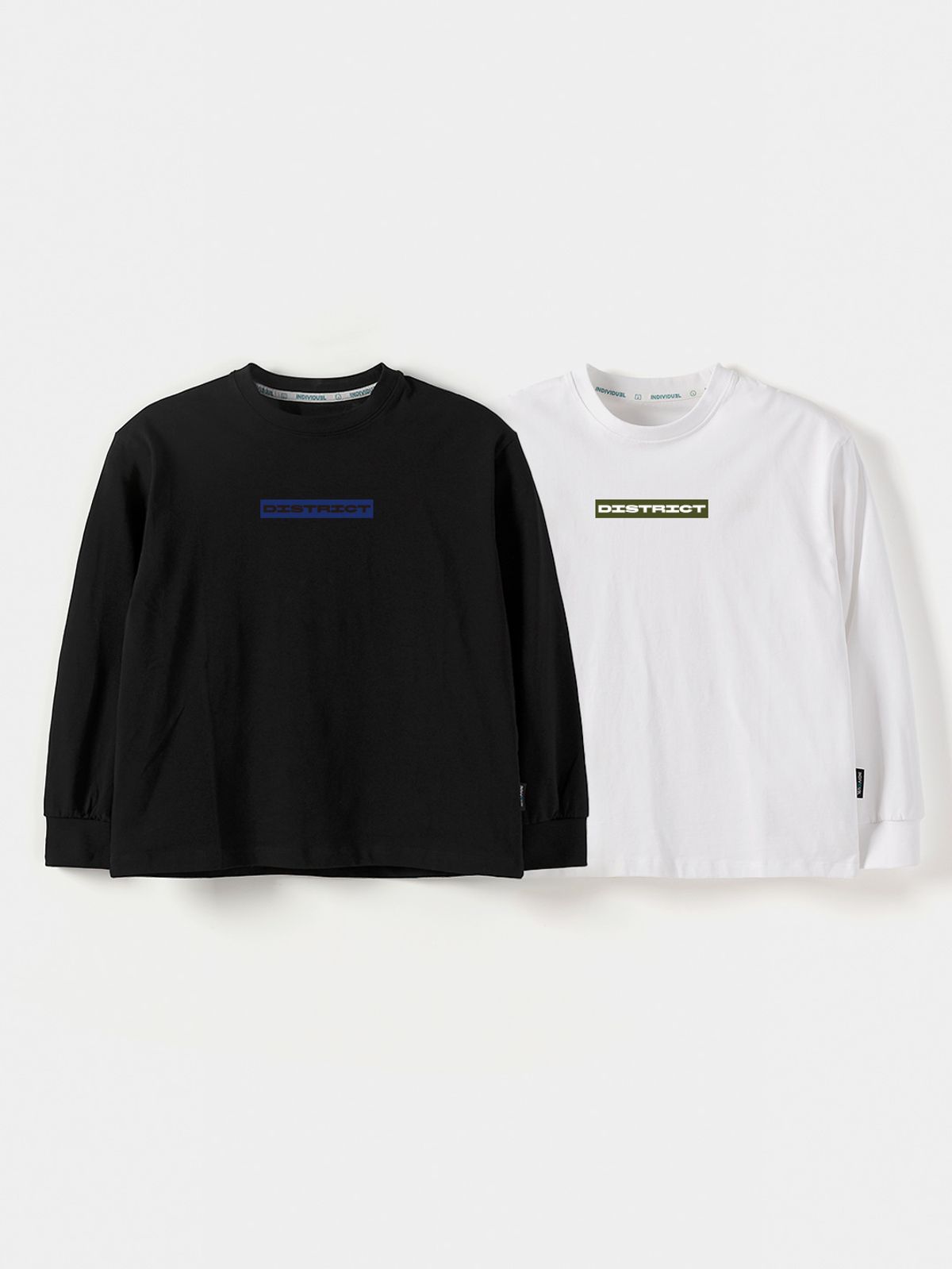 인디비주엘(INDIVIDUEL) 디스트릭트 아트웍 긴팔 티셔츠 - 2 COLOR
