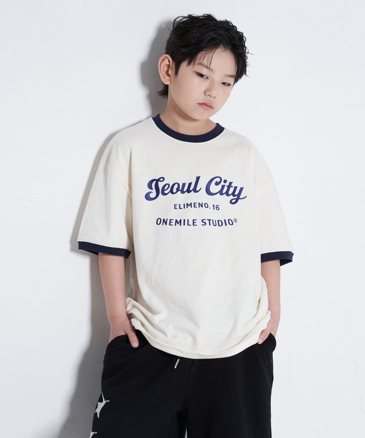 엘리메노영스터(ELIMENOYOUNGSTER) EY 서울시티 키즈 링거 반팔티 5Color