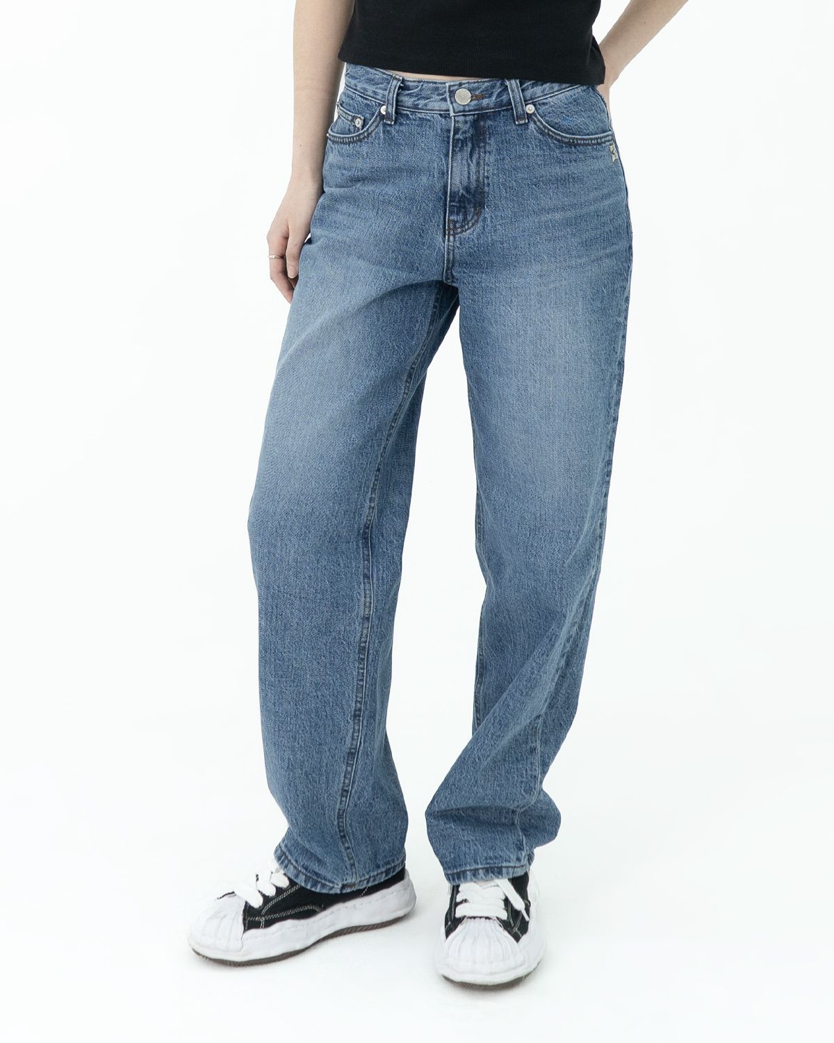 포스333(PHOS333) W Loose Fit Denim Pants/Indigo Blue