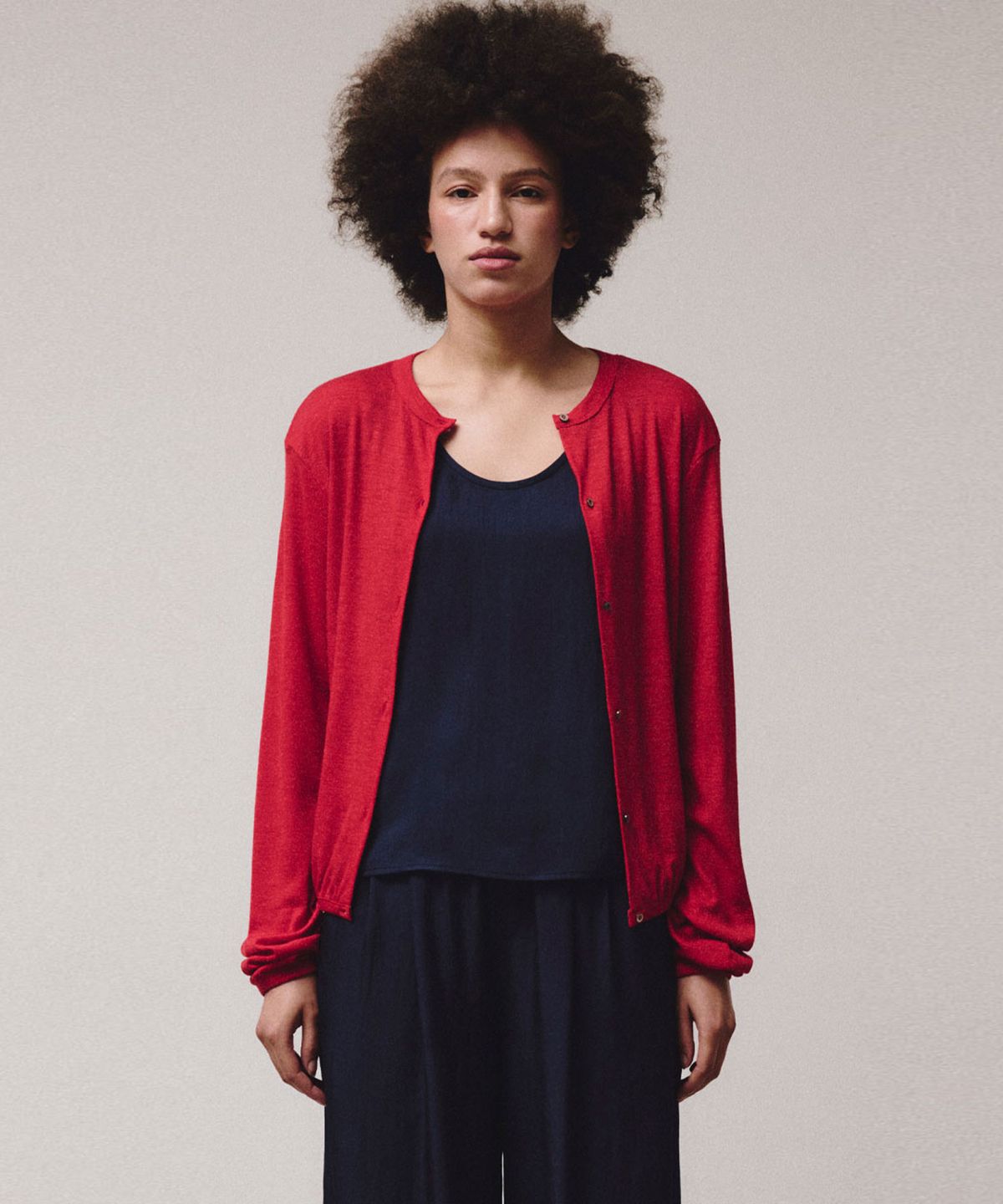 비자비(VIS A VIS) TWILL DRESSY EASY TANK TOP (NAVY)