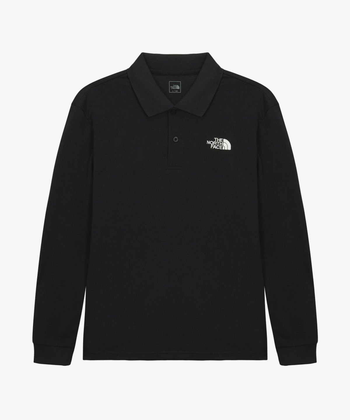 노스페이스(THE NORTH FACE) NT7QS00A 남성 쿨맥스 프라임 긴팔 폴로 BLACK