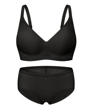 [볼륨핏] 쉐딩 브라 팬티 세트 V3_블랙