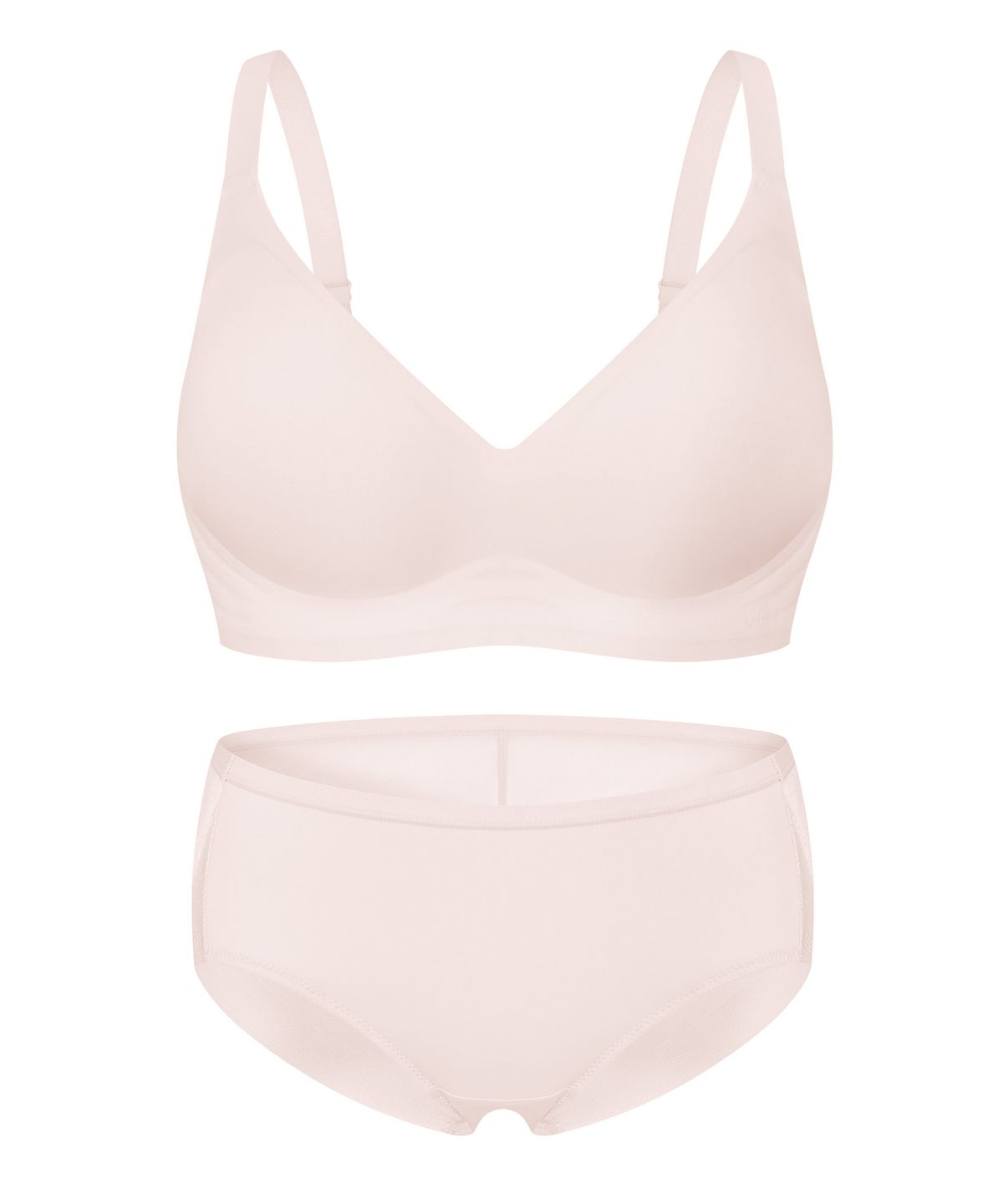 엘르이너웨어(ELLE INNERWEAR) [볼륨핏] 쉐딩 브라 헴팬티 세트 V3_밀키핑크
