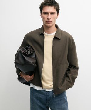 100% linen jacket with collar detail