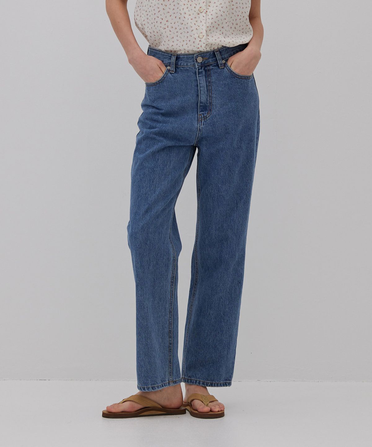 망고매니플리즈(MANGO MANY PLEASE) MONO JEANS_MID BLUE