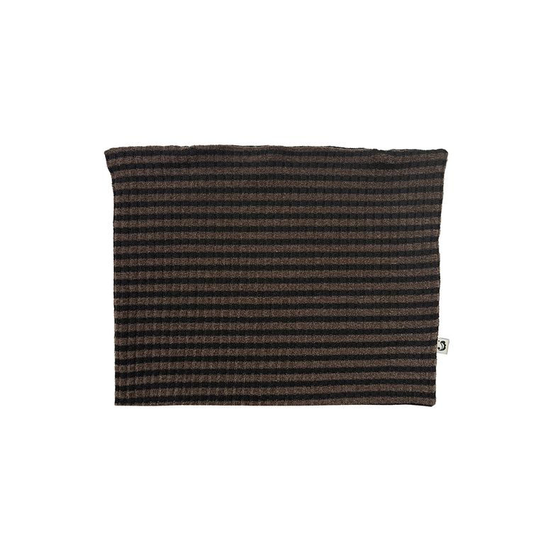 STRIPE SQUARE BEANIE [BROWN]