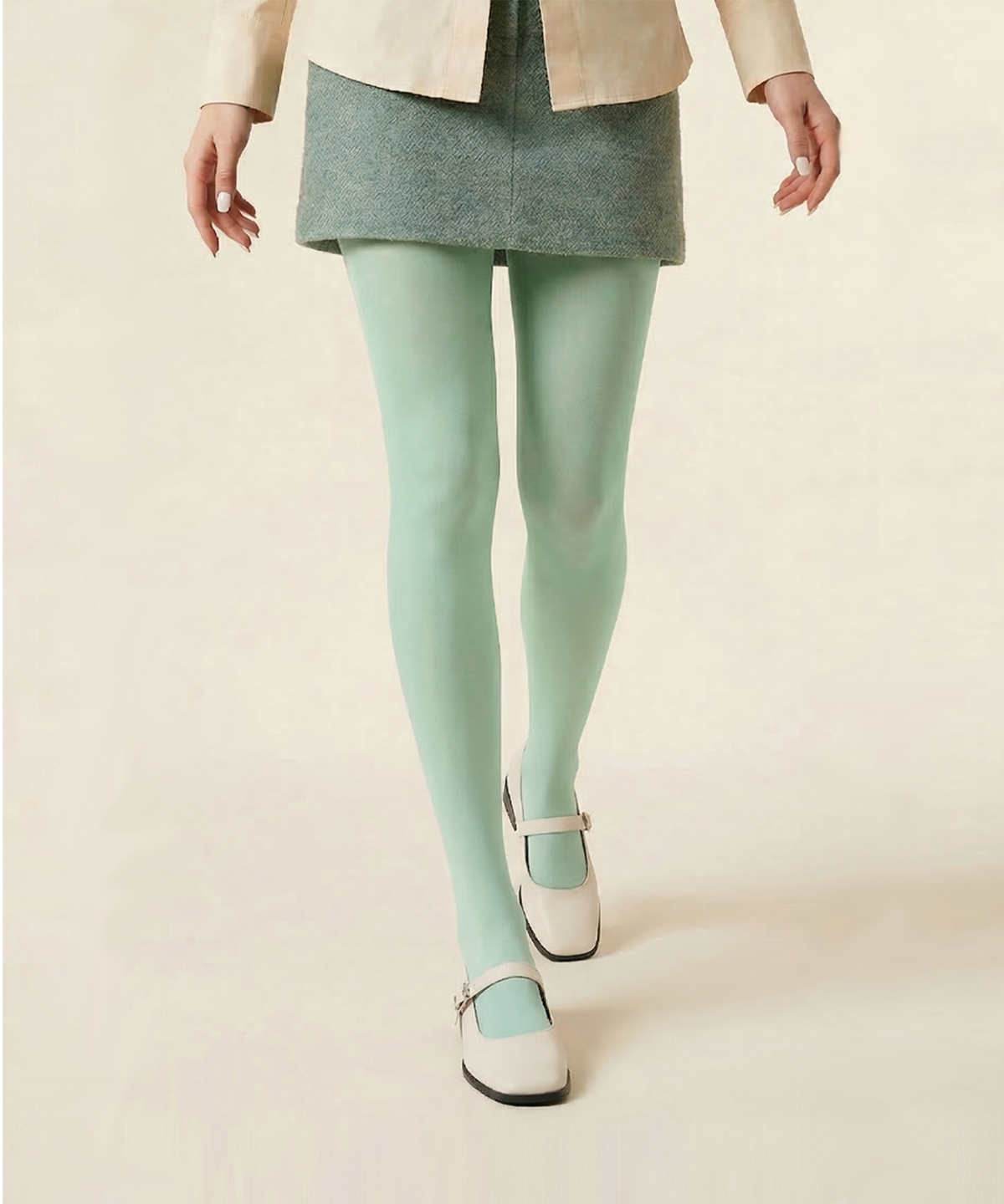 로맨틱타이거(ROMANTIC TIGER) Basic Color Tights (mint)