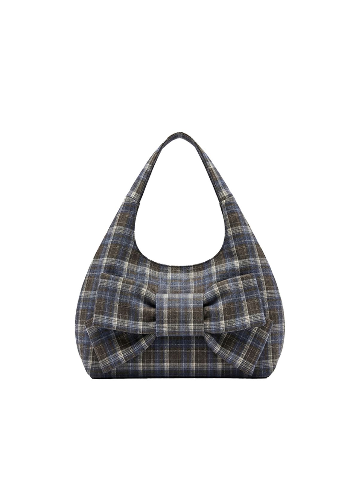 시오(SIO) CHECK RIBBON SHOULDER BAG [VINTAGE BLUE]