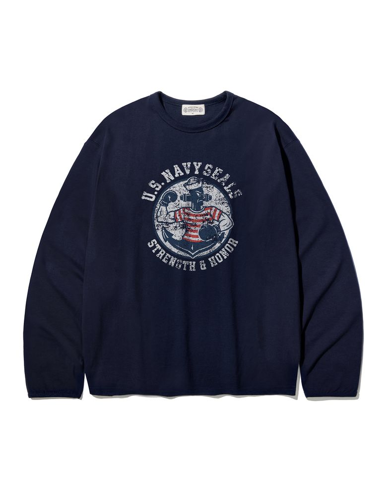 U.S Navy Seals P.E Gear 네이비씰 빈티지 네이비 세미오버 롱슬리브