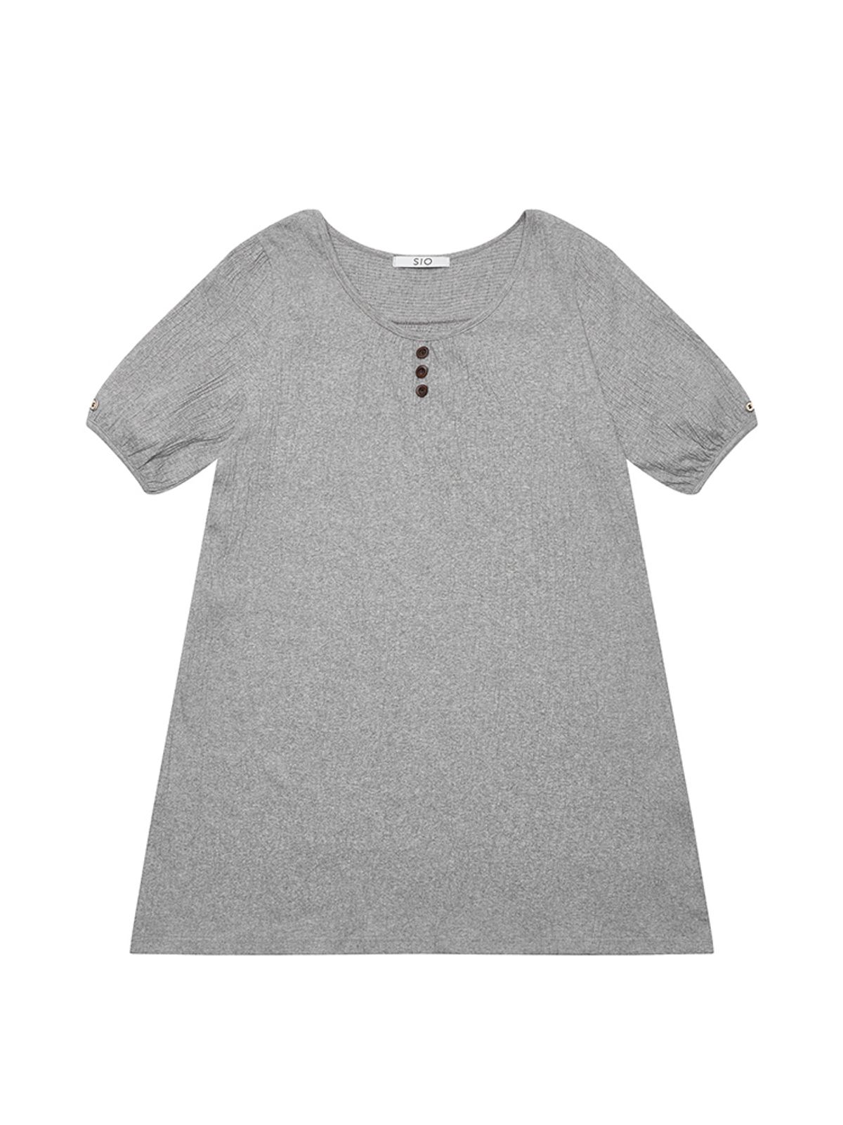 시오(SIO) WRINKLE PUFF MINI DRESS [MELANGE]