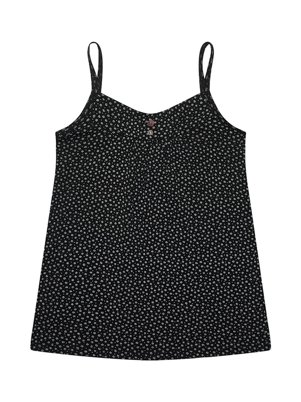 시오(SIO) BLOSSOM SHIRRING SLEEVELESS [BLACK]