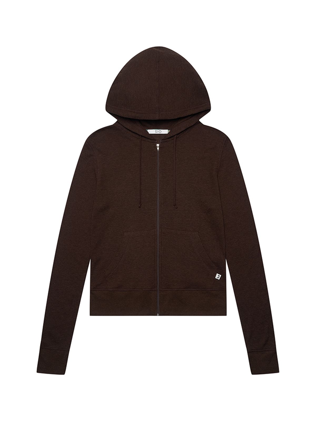 시오(SIO) STITCH WAFFLE HOOD ZIPUP [BROWN]