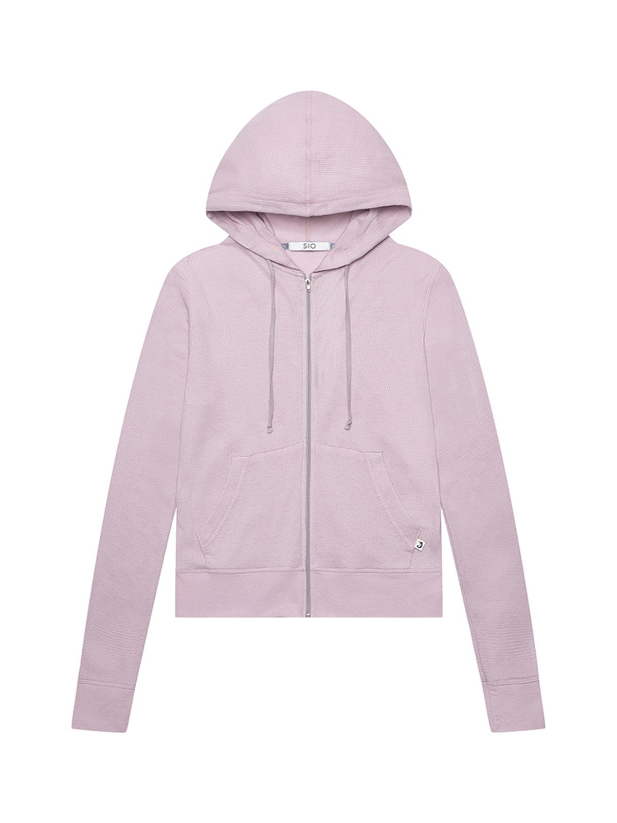 시오(SIO) STITCH WAFFLE HOOD ZIPUP [BABY PINK]
