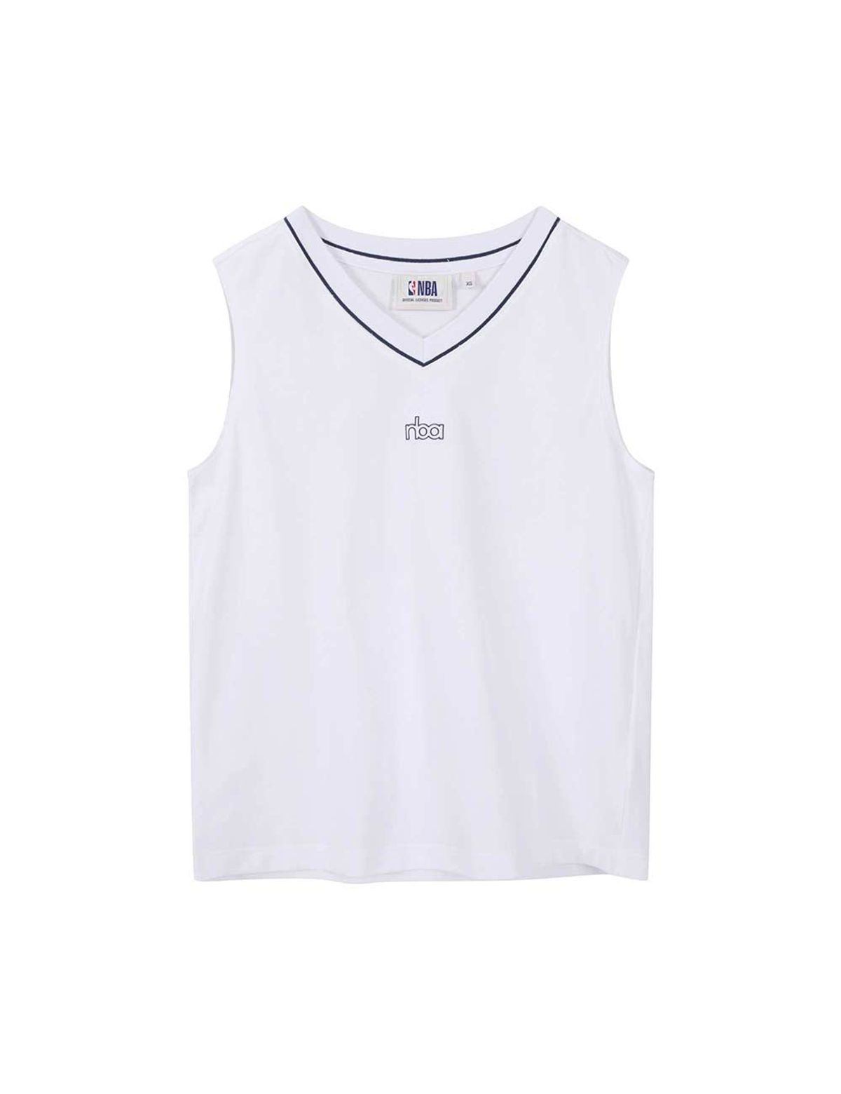 엔비에이(NBA) 여성 브이넥 슬리브리스 화이트