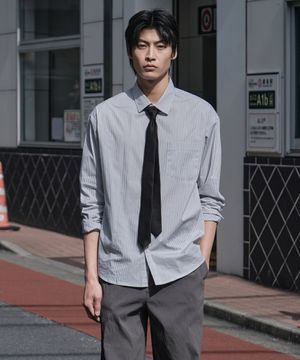 DIEMS 고밀도 면100 바이오 워싱 셔츠_그레이 (세미 오버핏)_LDSXA65OTG