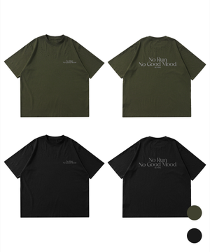 빈티지 데미지 레터링 숏슬리브 (카키/블랙)