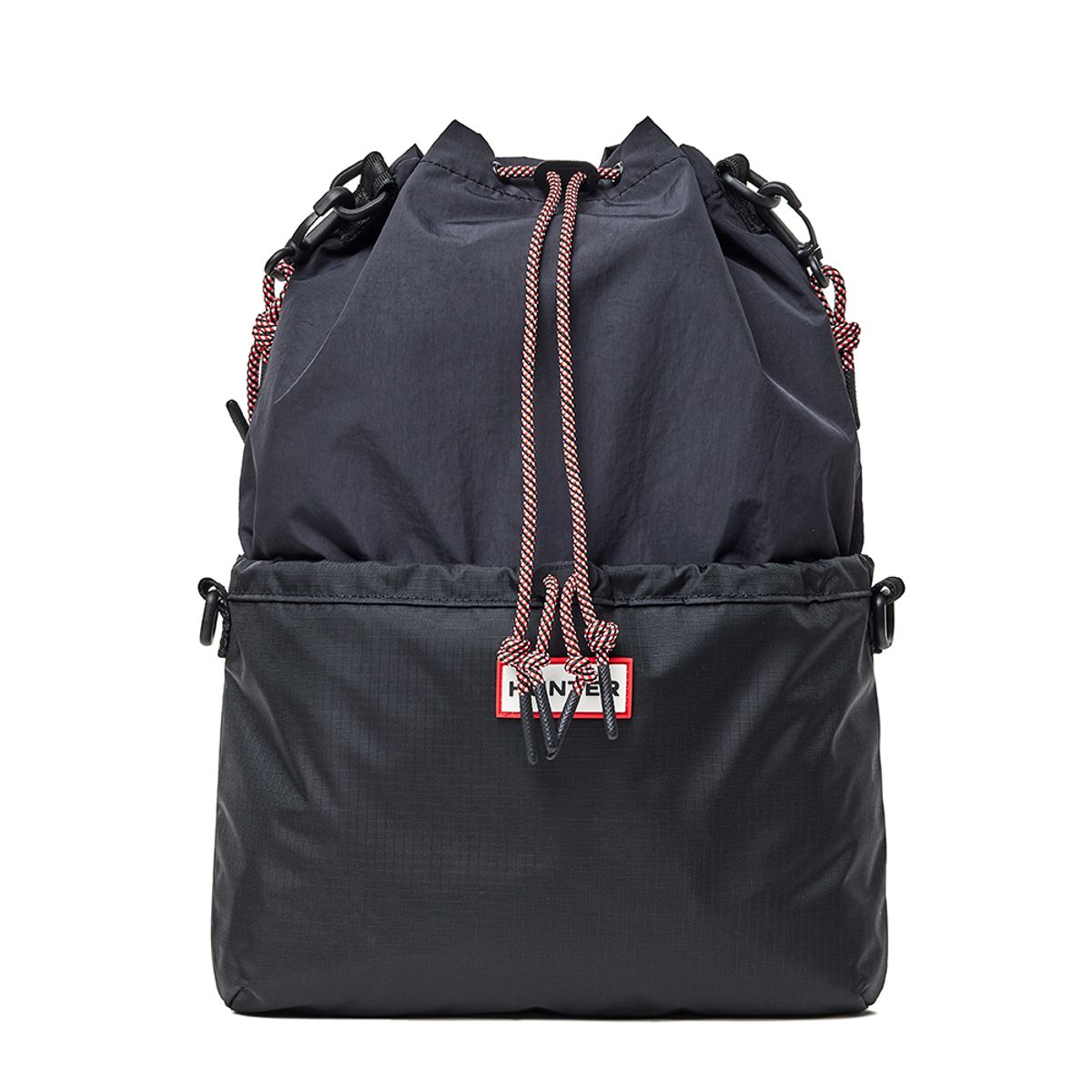 헌터(HUNTER) [UNISEX] 트래블 멀티 펑션 립스탑 사코슈 - 블랙/레드박스로고 UBX7124NRSRBO