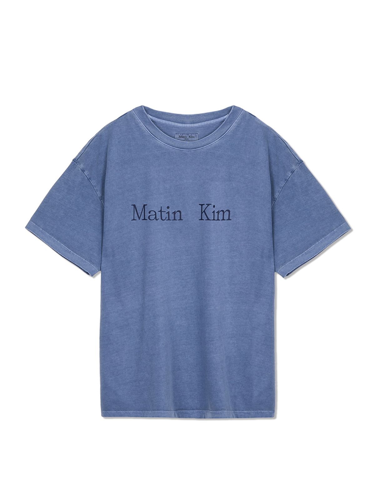 마뗑킴(MATIN KIM) PIGMENT LOGO TOP IN POWDER BLUE