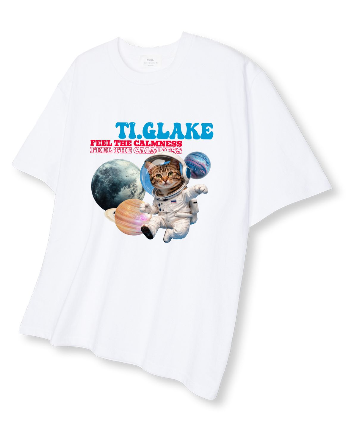 티글레이크(TI.GLAKE) 티글스페이스 오버핏 반팔 티셔츠 화이트