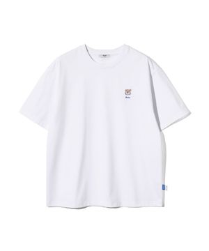 남녀공용 엠브로이더리 조 오버핏 티셔츠[WHITE](UC4STA3)