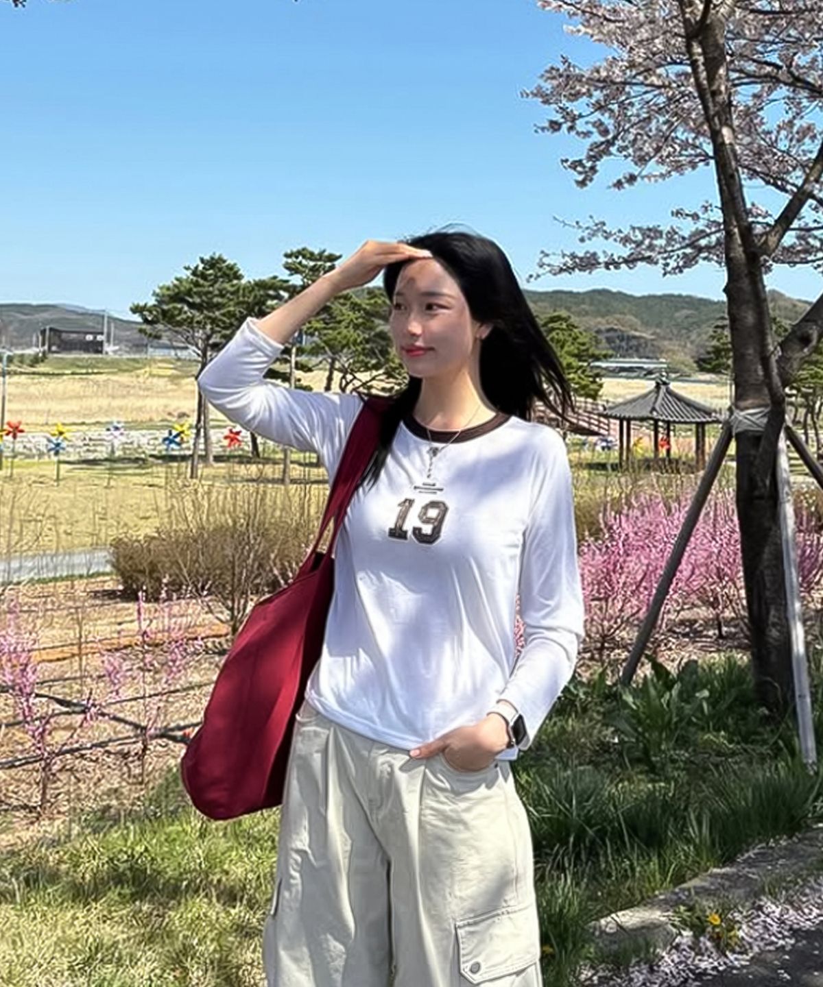 유씨엘에이(UCLA) 여성 19NUMBER UCLA 긴팔 티셔츠[IVORY](UC3LTC1)
