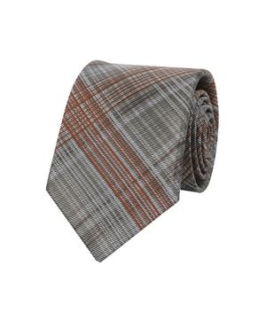실크혼방 글렌 체크 넥타이 아이보리